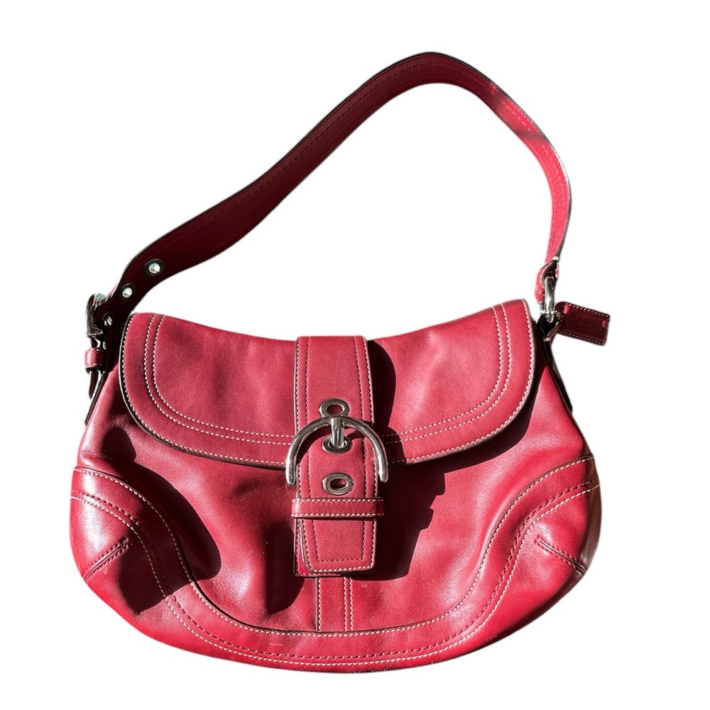 Vintage Y2K Coach Leather SOHO Hobo Red Purse H0778